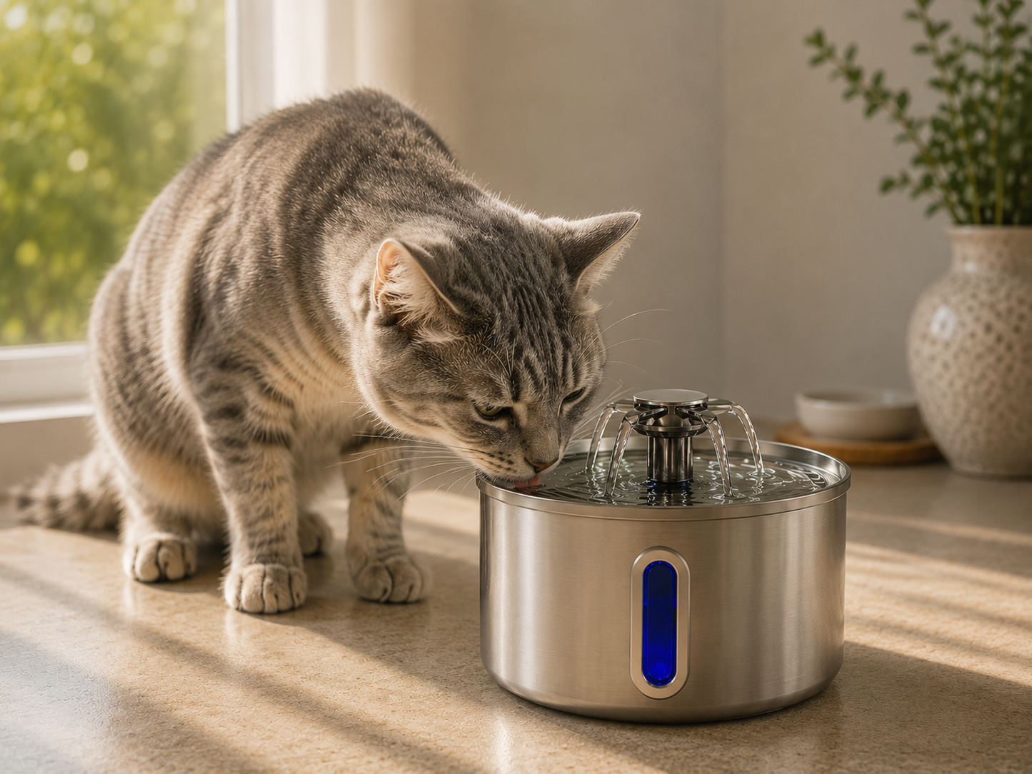 Nekoa Flow Pro™ – Fonte Inteligente Premium em Aço Inoxidável 304 para Gatos (3,2 L)
