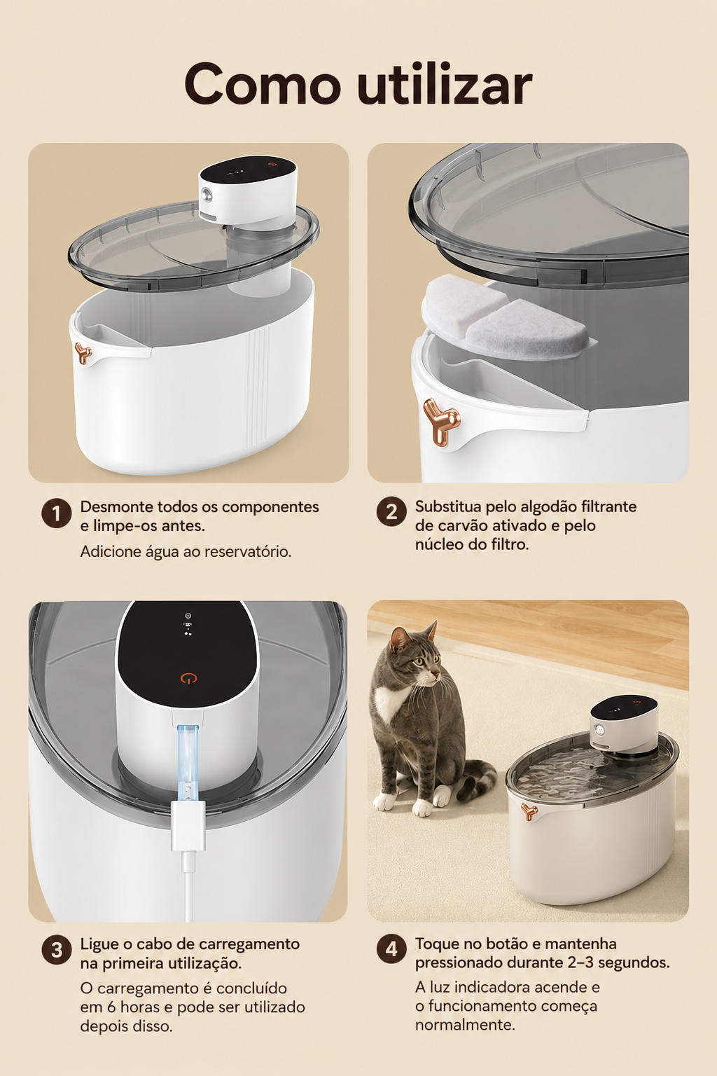 Nekoa Flow™ – Fonte Inteligente Sem Fios para Gatos (2,5L)